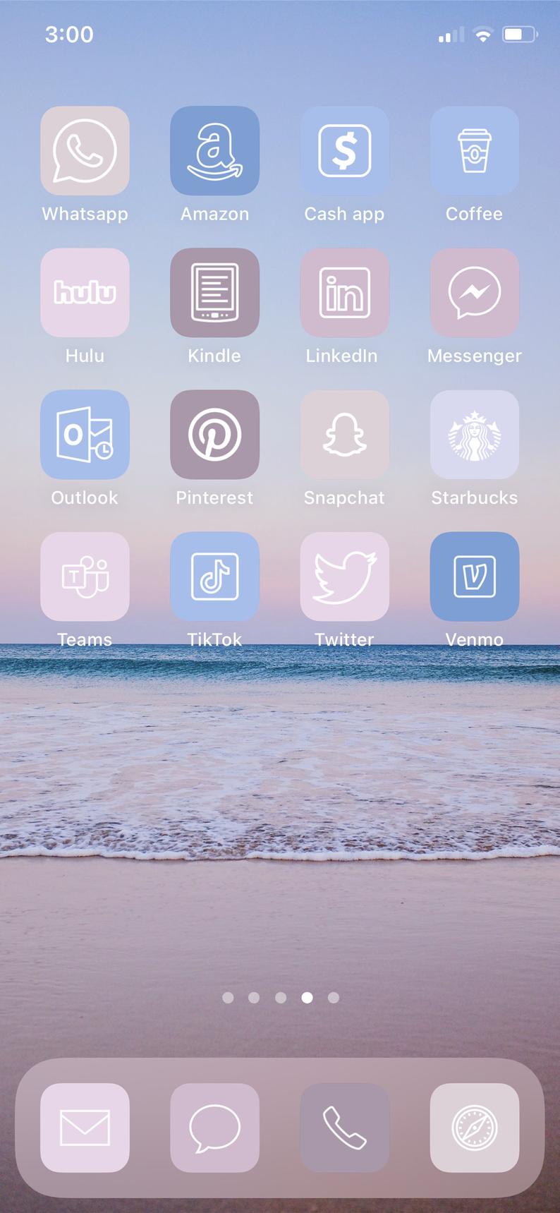 Beach Pastel Aesthetic iOS 14 App Icons