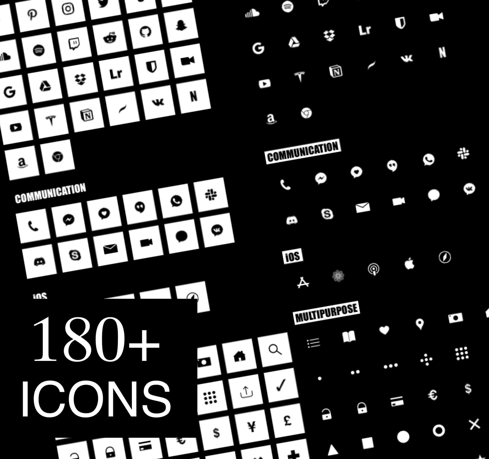 Simple Black And White Icon Pack